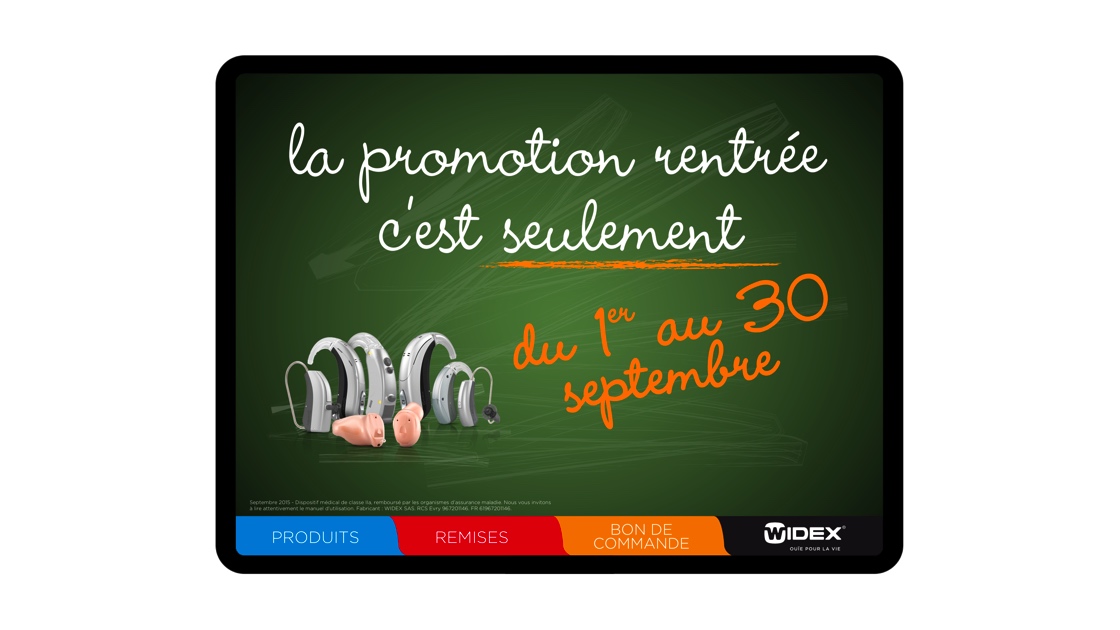 aide de vente promo rentrée Widex